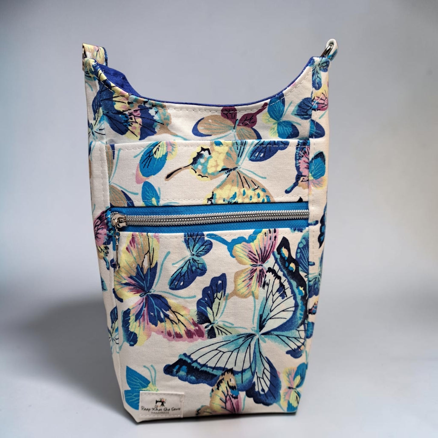 Water Bottle Bag Blue Butterflies