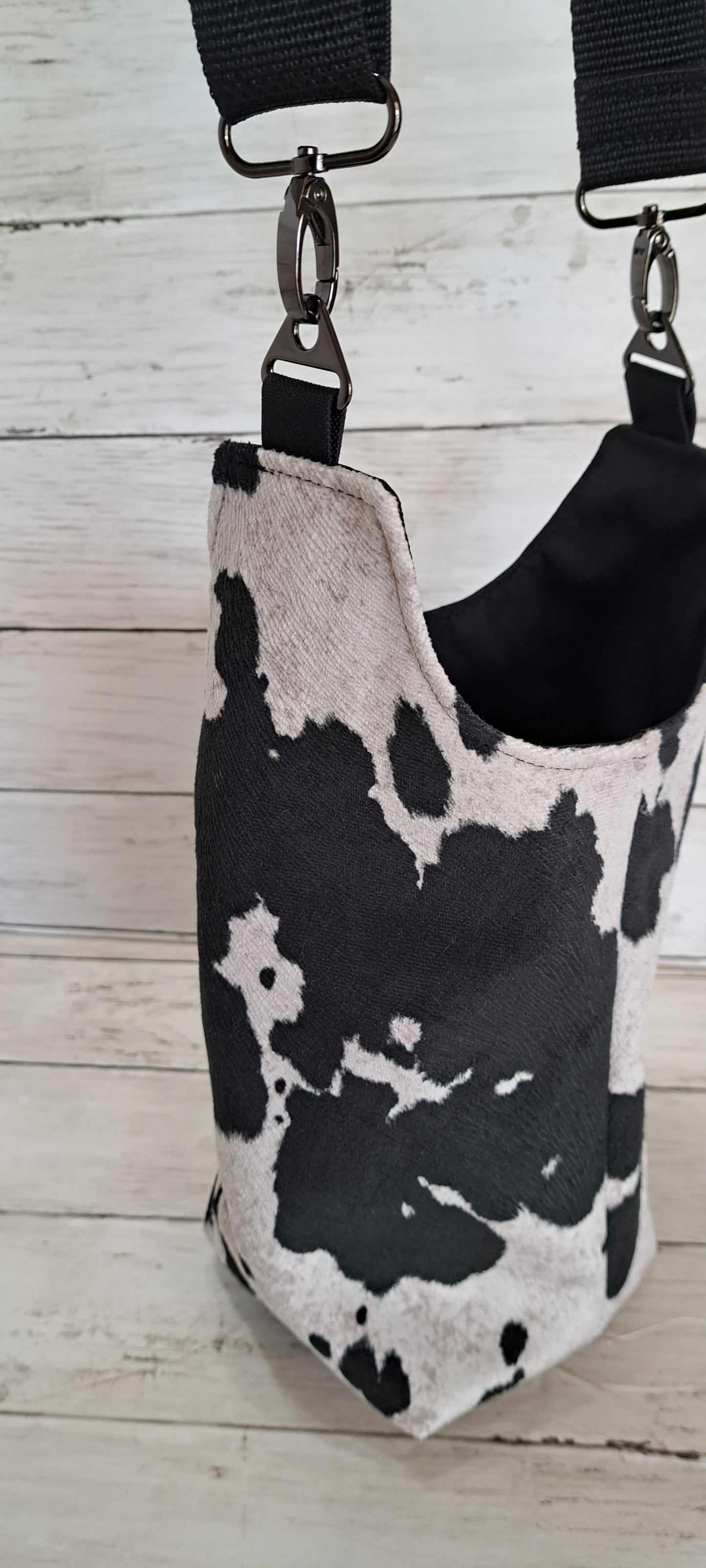 Cow print water bottle bag