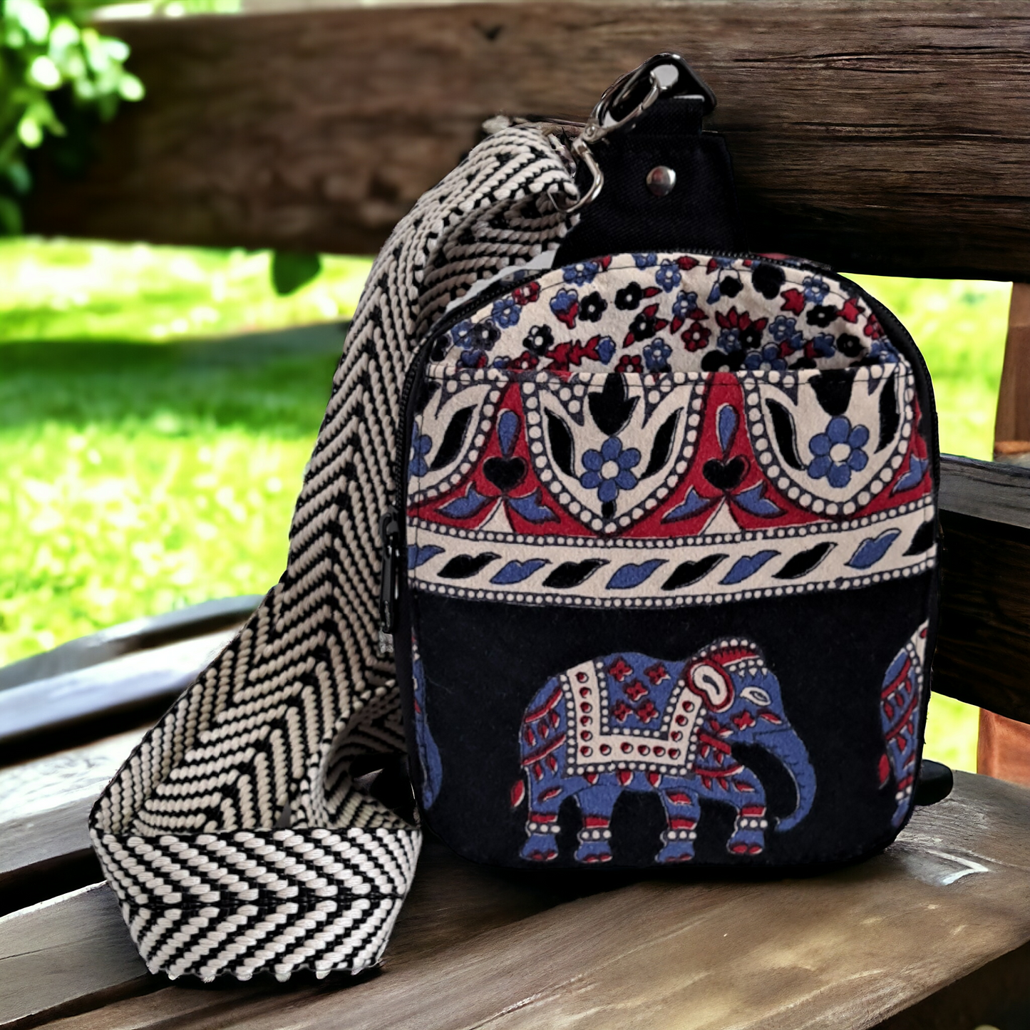 Elephant print crossbody bag