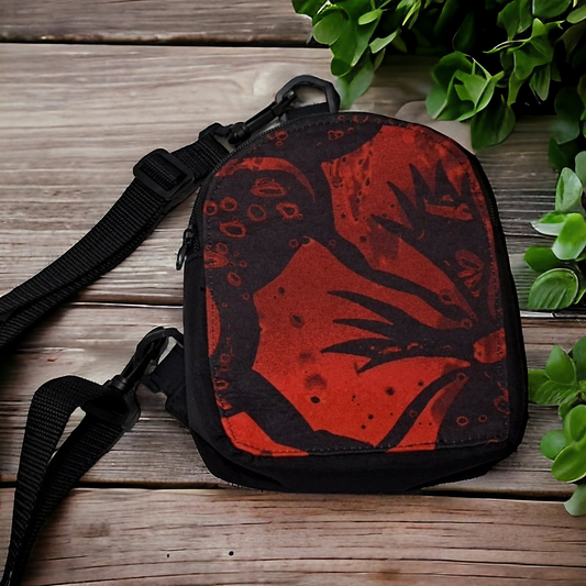 Red Hibiscus small crossbody bag