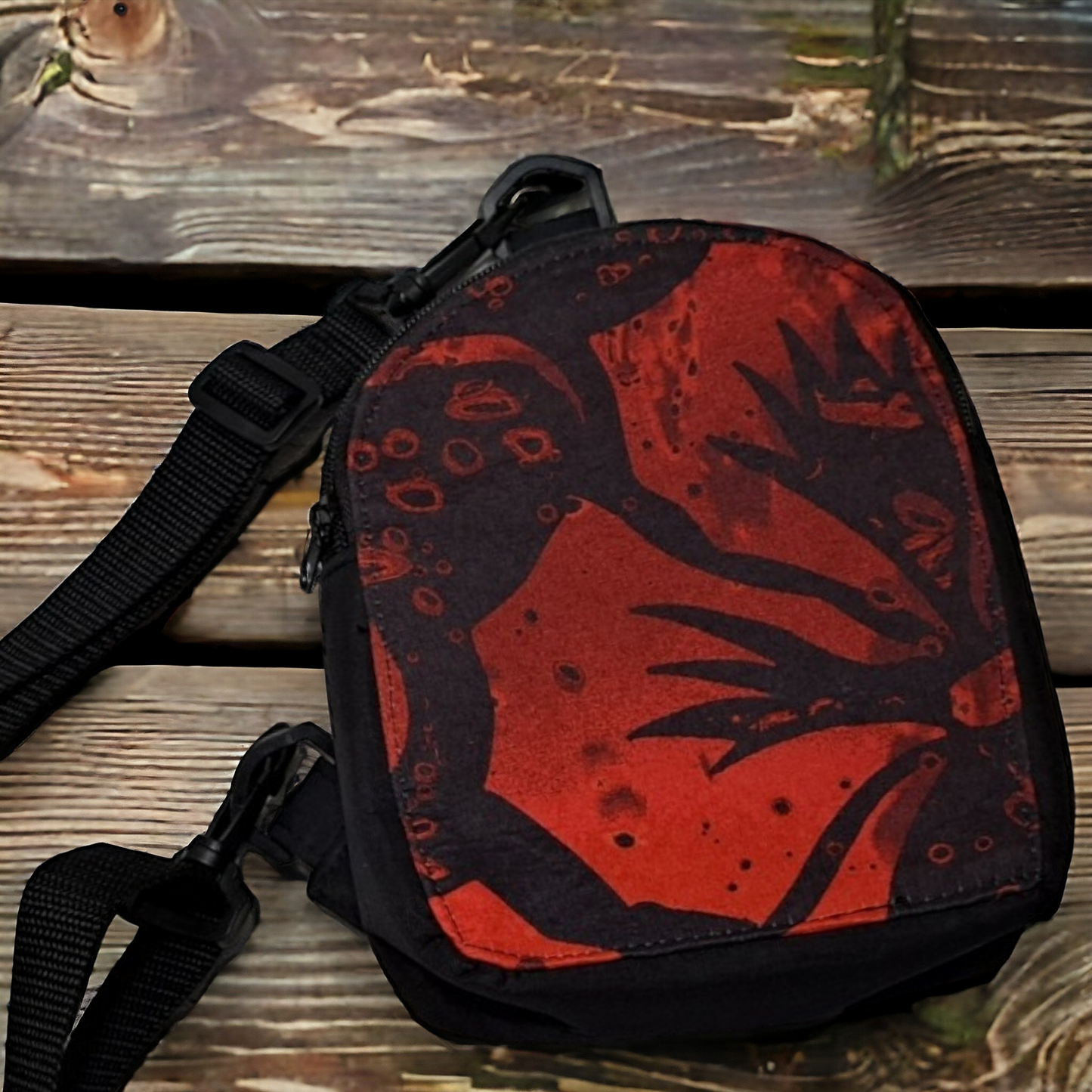 Red Hibiscus small crossbody bag