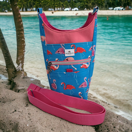 Flamingo inspired water bottle bag