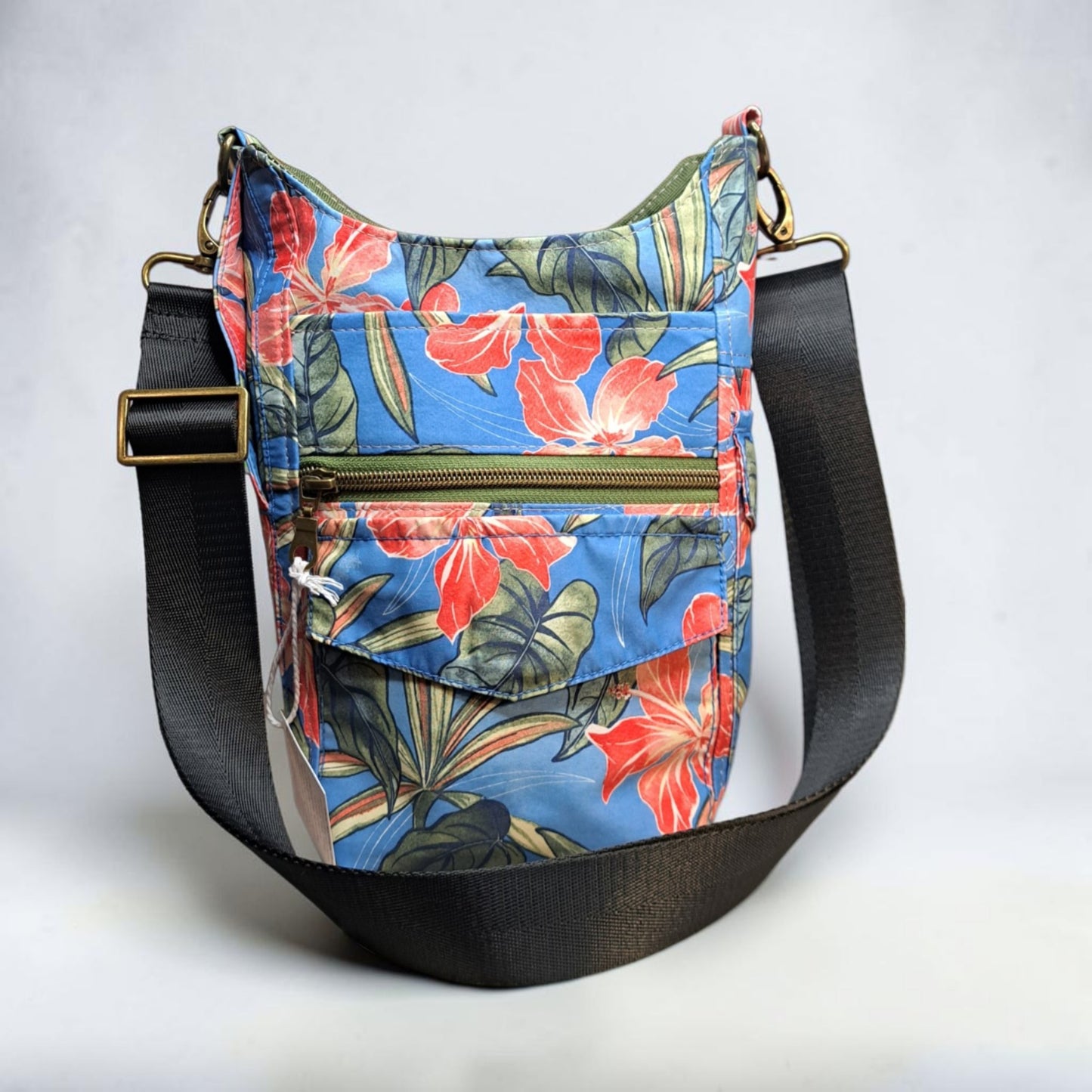 Water Bottle Bag Blue Green Monstra Peach Hibiscus