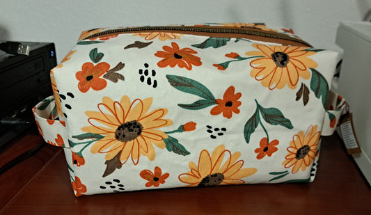 Cosmetic Bag LG Yellow Flower
