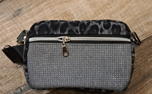Rayna  SM Cross Body  Leopard and gray