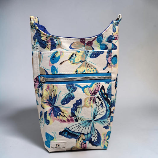 Water Bottle Bag Blue Butterflies