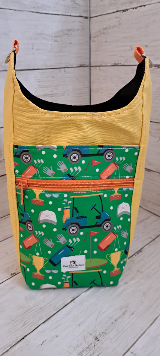 Green & Yellow  Golf Print   H20 Tumbler bag