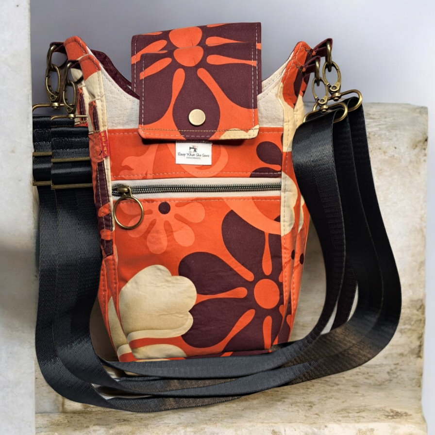 Orange & Purple Flowers Waterbottle bag
