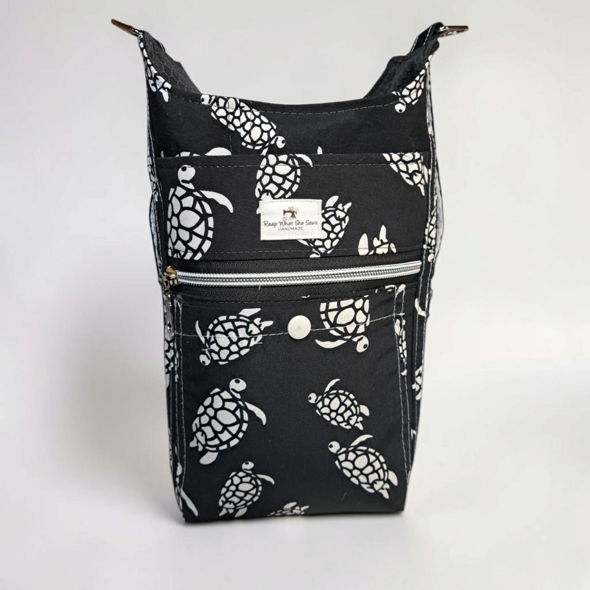 Water bottle bag black turtle
