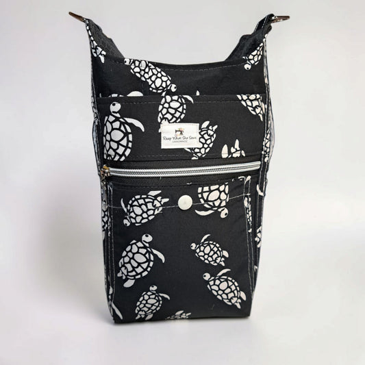 Water bottle bag black turtle