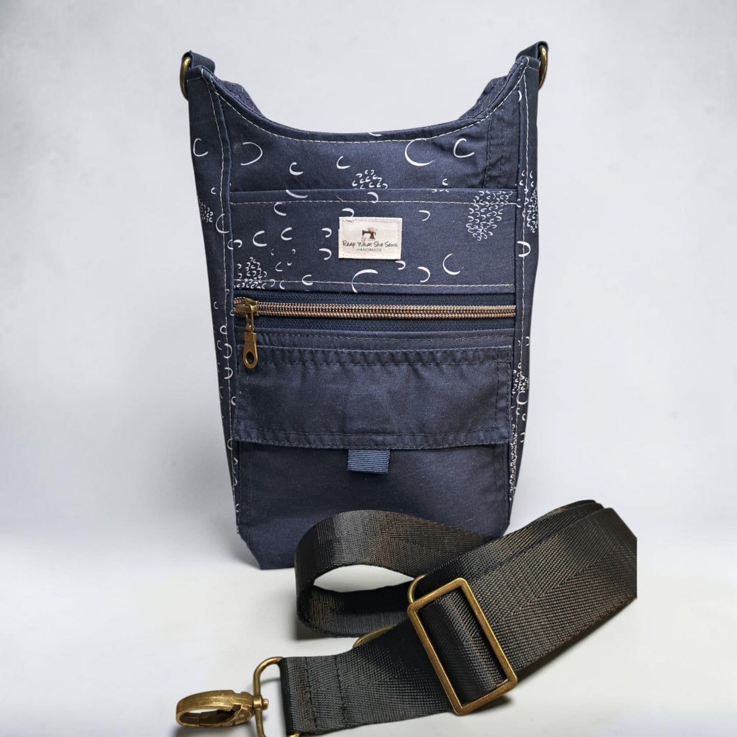 Water Bottle Bag Blue with White Sea Turtles