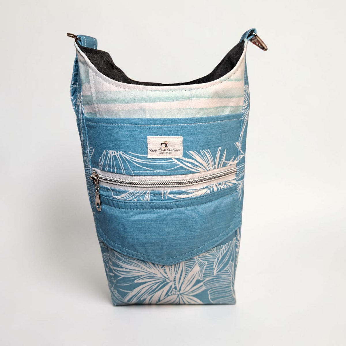 Water Bottle Teal & White Palm Frown