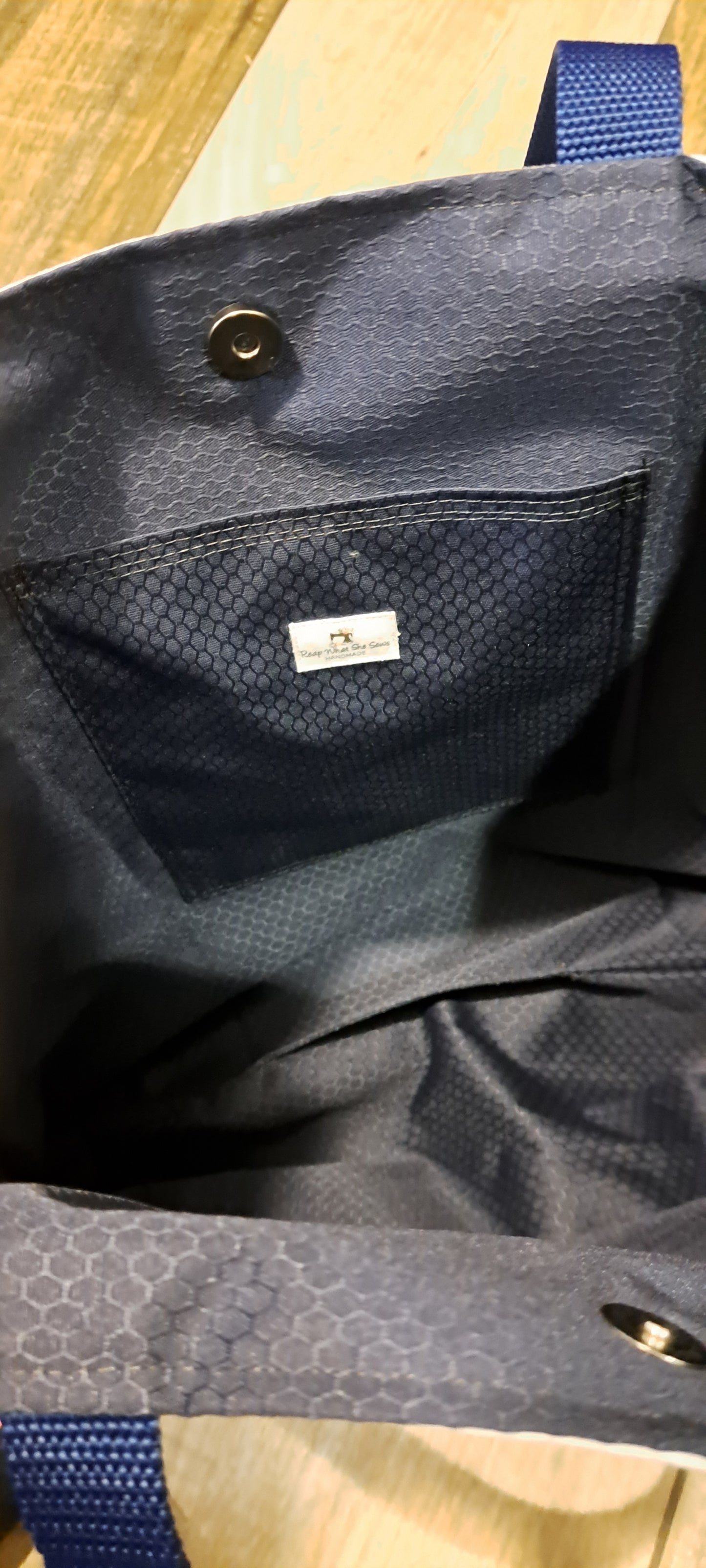 Tote- SM Blue Mandala white