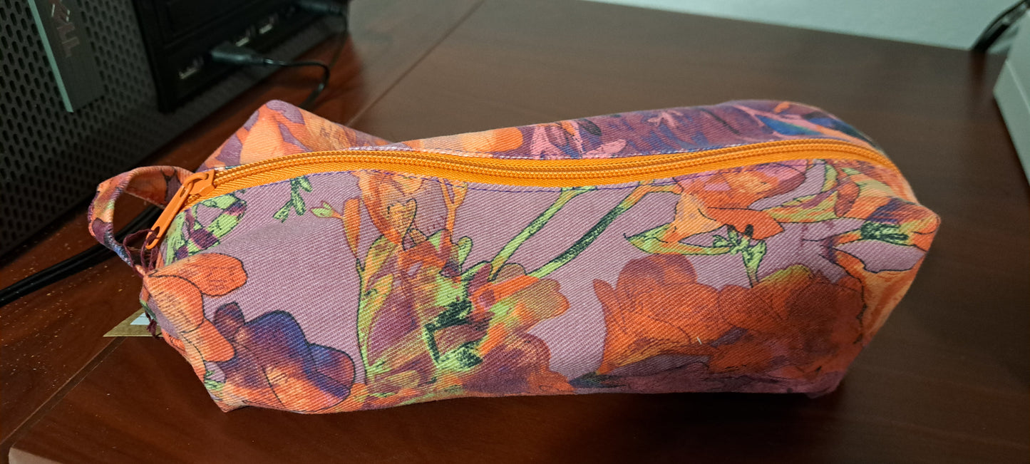 Cosmetic Bag Small Orange & Purple Jeans