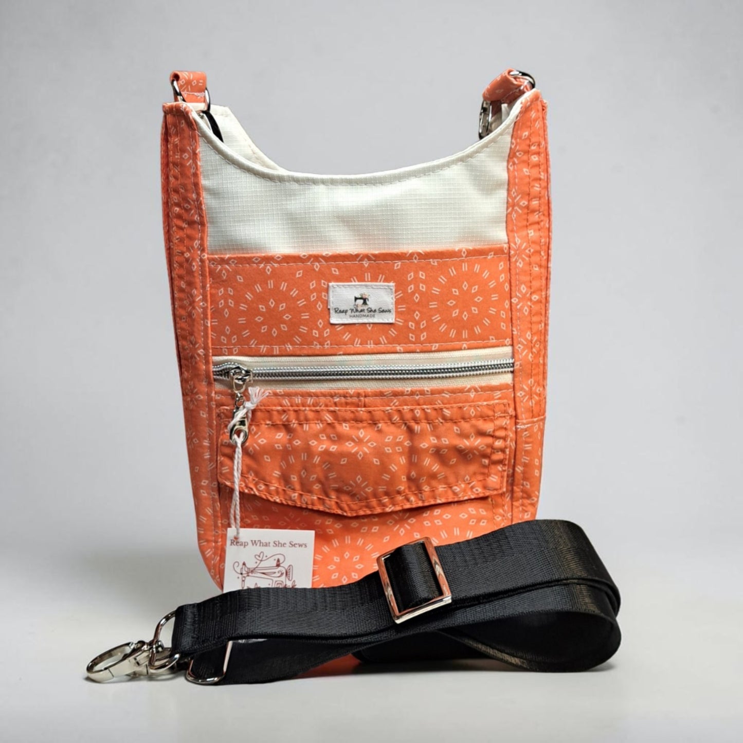 Water Bottle Bag Orange Geometric design