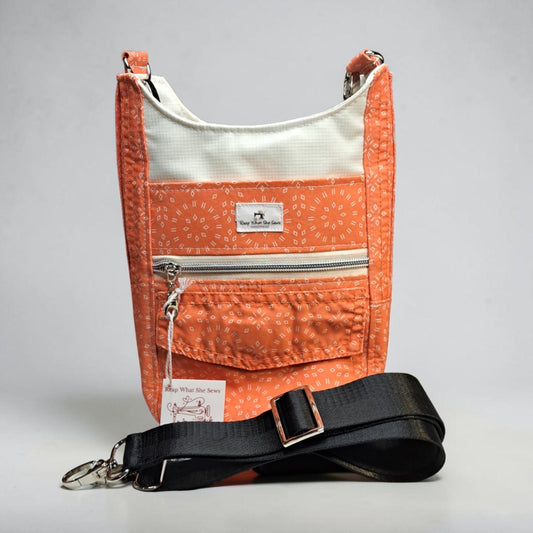 Water Bottle Bag Orange Geometric design
