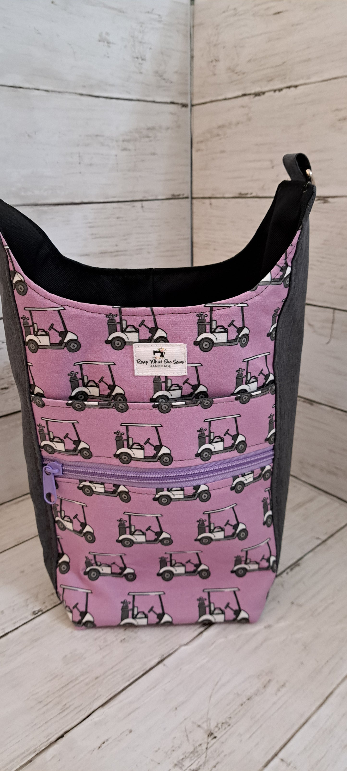 Purple &Gray Golf Print H20 Tumbler Bag