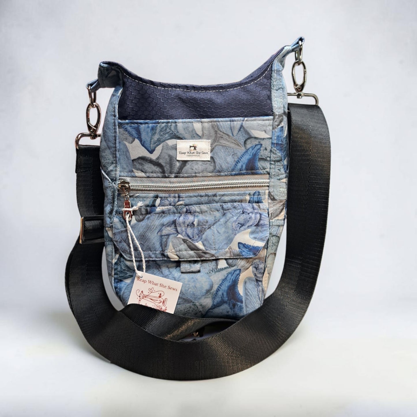 Water Bottle Bag Blue/Gray Sharks Teeth