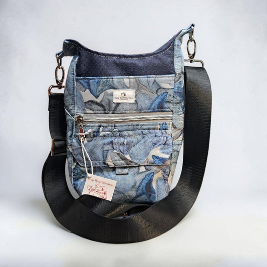 Water Bottle Bag Blue/Gray Sharks Teeth